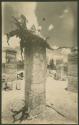 Northwest Colonnade, sculptured column with tree roots on top