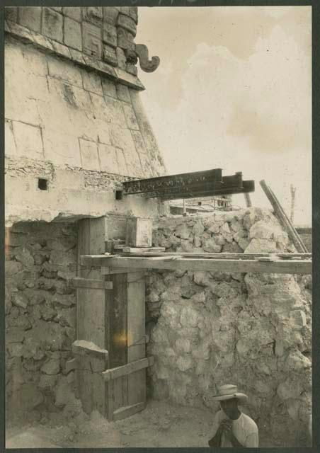 Temple of Warriors, reinforced concrete pier