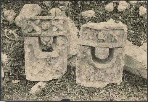 Thompson's Temple, Court of Columns, carved stones