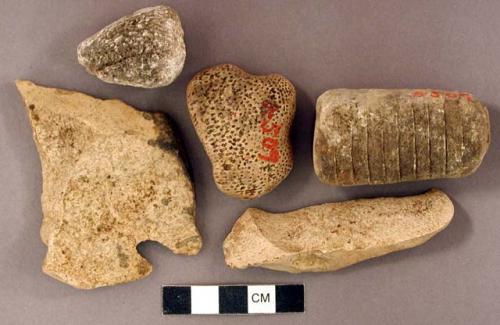 Coral fragments; stone fragments