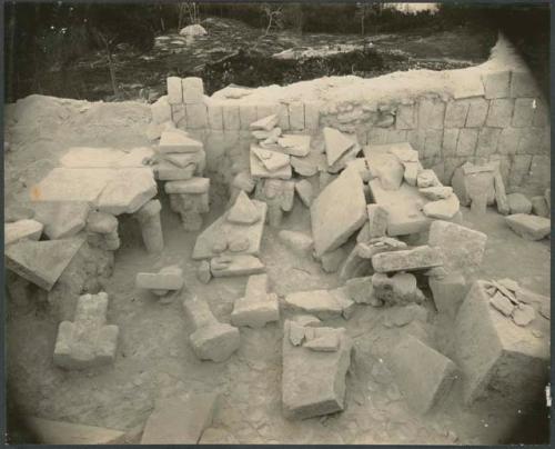 Temple of Warriors, altar and sanctuary before repair