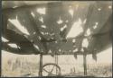 Hail stone damage to top of Ford automobile