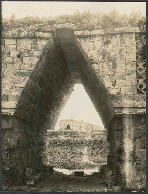 Monjas Quadrangle, archway, with Governor's Palace in background