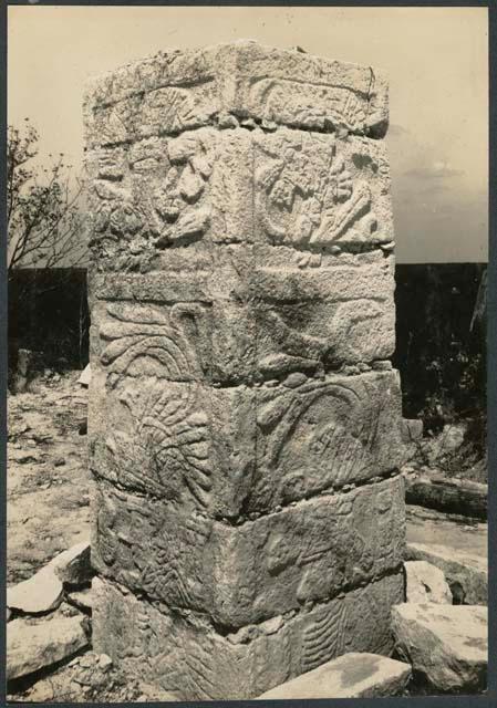 Temple of Warriors, column