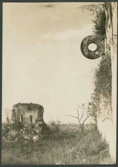 Ball Court, stone ring in east wall