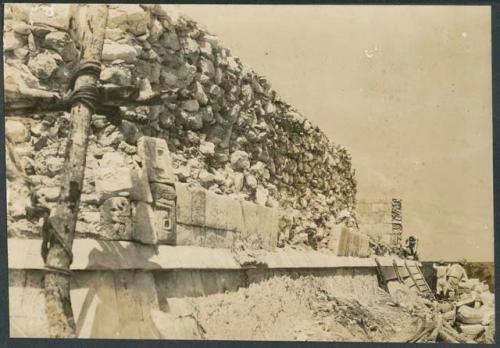 Temple of Warriors, south wall during repair