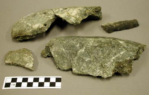 Ground stone fragments, possible metate, 1 piece mended