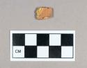 Ceramic, redware body sherd, clear glazed interior, incised/yellow slip exterior