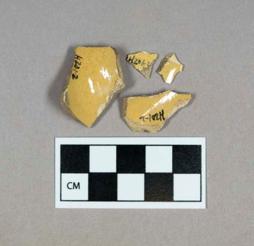 Ceramic, undecorated yellowware body sherds