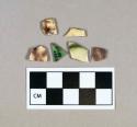 Ceramic, green and brown whieldon creamware body sherds