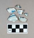 Ceramic, blue hand-painted porcelain base sherds