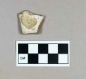 Ceramic, undecorated white salt glazed stoneware base sherd