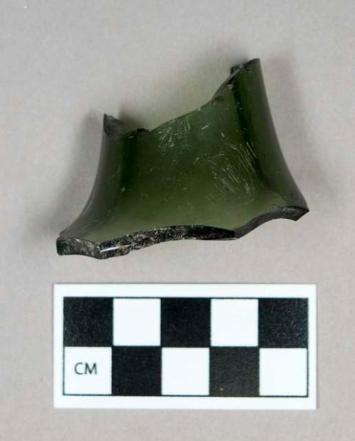 Glass, green bottle neck fragment