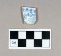 Ceramic, pearlware rim sherd, light blue transfer print interior