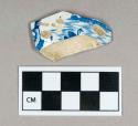 Ceramic, pearlware body sherd, blue transfer print exterior