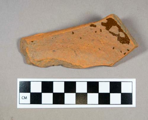 Ceramic, redware base sherd, glazed interior