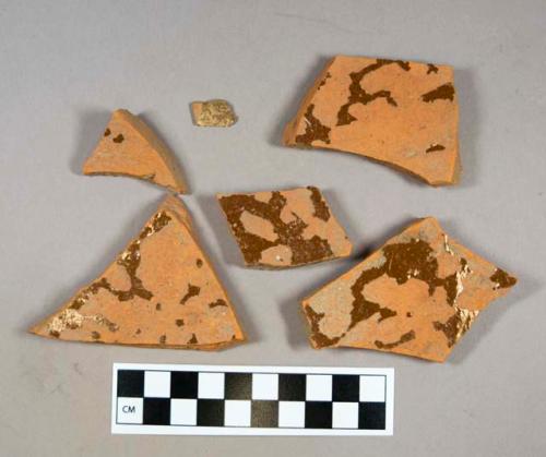 Ceramic, redware body sherds, glazed interior