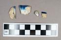 Ceramic, pearlware rim sherds, blue shell-edge