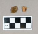 Ceramic, clear-glazed redware body sherds