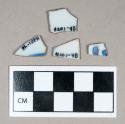 Ceramic, porcelain body sherds, blue underglaze painted