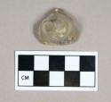 Glass, colorless stemware fragment, stem/base