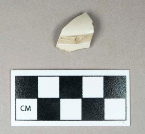 Ceramic, white salt glazed stoneware base sherd