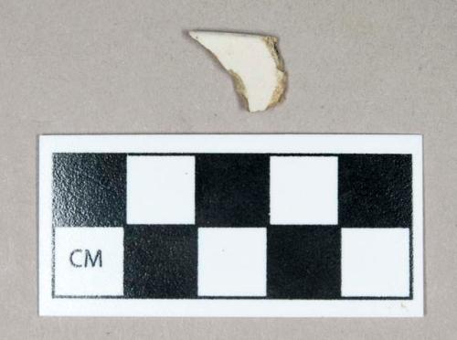 Ceramic, white salt glazed stoneware rim sherd