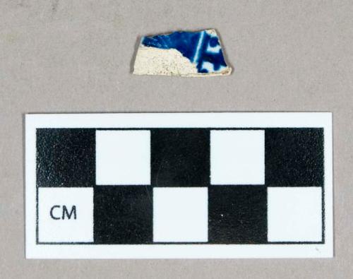 Ceramic, pearlware rim sherd, blue transfer print