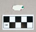 Ceramic, whiteware body sherd, floral underglazed painted