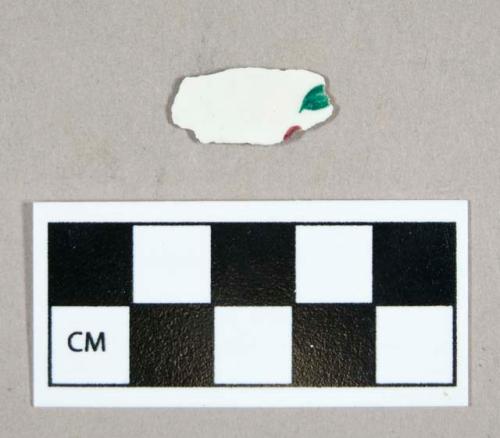 Ceramic, whiteware body sherd, floral underglazed painted