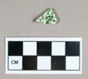 Ceramic, whiteware body sherd, green transfer print