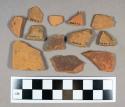 Ceramic, redware body sherds, undecorated/surfaces weathered