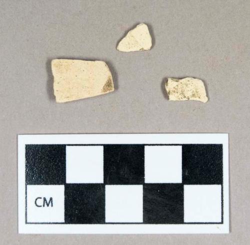 Ceramic, tin-glazed body sherds, glaze missing