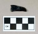 Glass, curved olive green body fragment