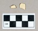 Ceramic, tin-glazed body sherds, glaze missing on both sides