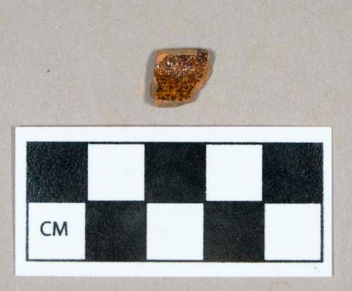 Ceramic, redware rim sherd, glazed on both sides