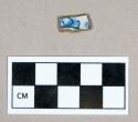 Ceramic, white salt glazed stoneware body sherd with scratch blue decoration