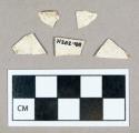 Ceramic, refined earthenware body sherds, glaze/surfaces missing