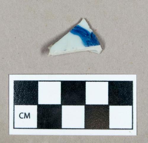 Ceramic, blue hand painted porcelain base sherd