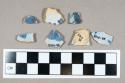 Ceramic, blue painted tin-glazed earthenware body sherds