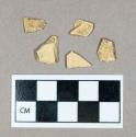 Ceramic, tin-glazed earthenware body sherds, glaze missing