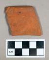 Ceramic, unglazed redware rim sherd