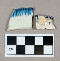 Ceramic, blue shell edged pearlware rim sherds