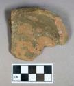 Ceramic, lead glazed redware base sherd