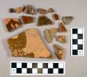 Ceramic, clear glazed redware body sherds