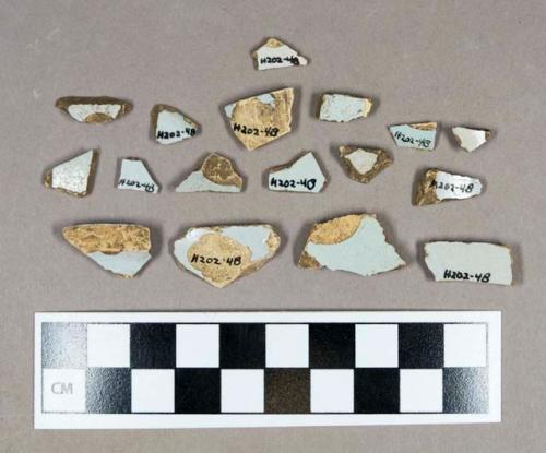 Ceramic, tin-glazed earthenware body sherds, undecorated