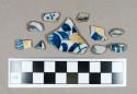 Ceramic, blue painted tin-glazed earthenware body sherds