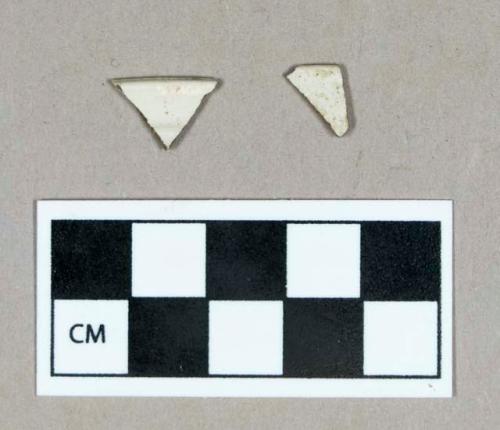 Ceramic, white salt glazed stoneware rim sherds