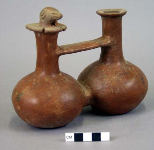 Pottery whistling jar, bird ornament