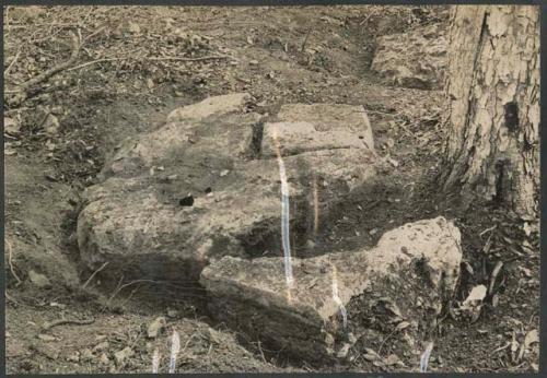 Stela 5, upper part face down